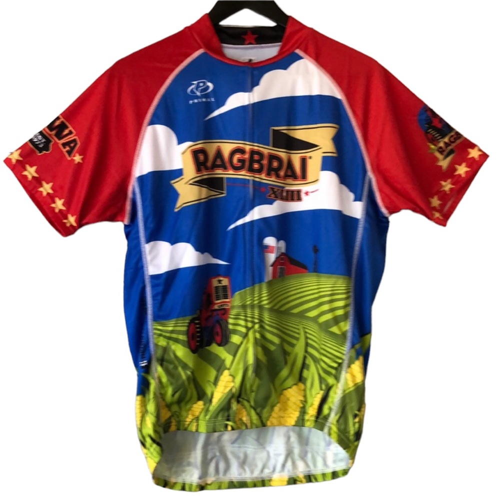 Vintage 1995 Primal RAGBRAI XXIII Cycling Jersey Iowa Farm Corn Graphic